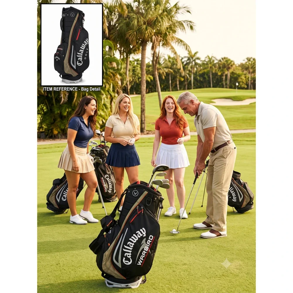 Callaway Golf Stand Bag Black Grey Orange 8 Pocket Dual Strap Stand Legs Tested*